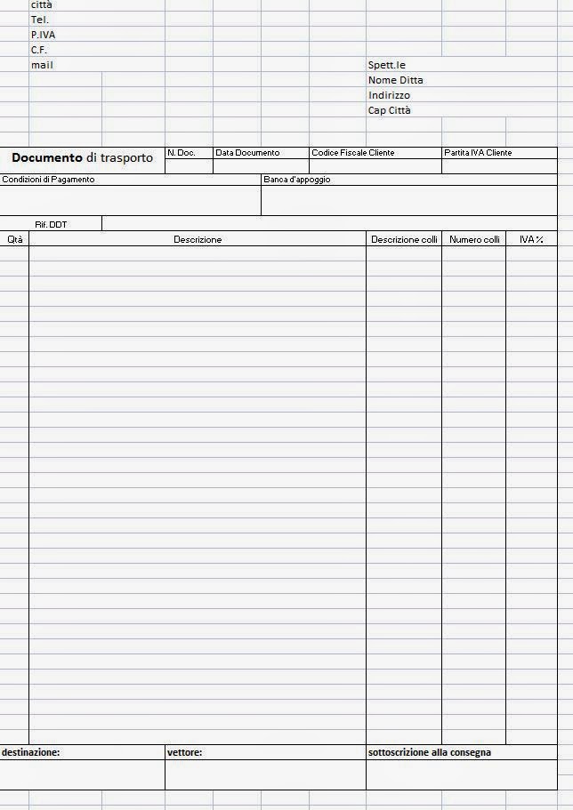 modello ddt documento di trasporto